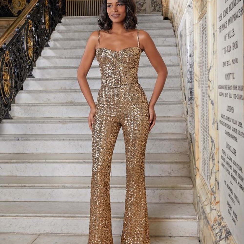 Snake Heart Jumpsuit Gold Size M